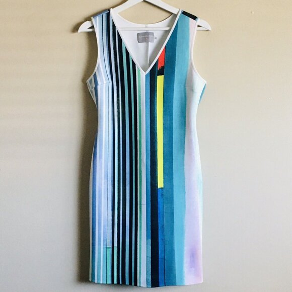 Clover Canyon Eclipse Striped Scuba Dress Women's Size Medium - Picture 4 of 12